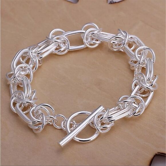#20A NEW 925 Sterling Silver Chunky Chain Link Bracelet - Picture 1 of 5